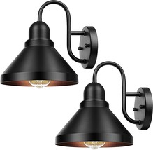 Outdoor Wall Light Fixture Black Sconce Industrial Porch Exterior Metal 2 Pack - £37.40 GBP