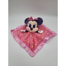 Disney Infant Lovey Minnie Mouse Rattles Pink Plush Security Blanket 11X12 - $21.08