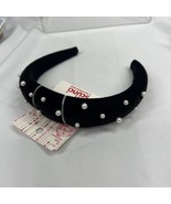 Scunci Black Velvet Headband With Pearls Head Band Thick COMBINE SHIP￼￼ - $5.84 CAD