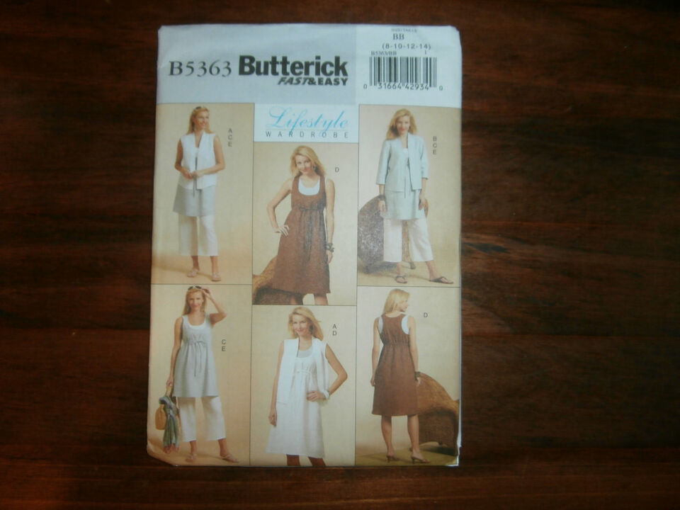 Butterick 5363 Size 8-14 Misses' Jacket Tunic Dress Pants - $12.86