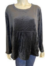 Carole Hochman Black Fleece Long Sleeve Round Neck Top Size P2X - £18.66 GBP