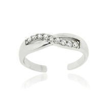 925 Sterlingsilber Rund Schliff Lab-Created Moissanit Unendlichkeit Zehen Ring - £18.28 GBP