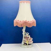 Sandizell Hoffner Antique lamp 1950s porcelain lace figurine capodimonte dresden - £271.55 GBP