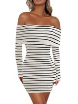 Wenrine Womens Off Shoulder Knit Mini Dress White Casual Bodycon Long Sl... - $71.58 MXN Wenrine Womens Off Shoulder Knit Mini Dress White Casual Bodycon Long Sl... - $71.58 MXN