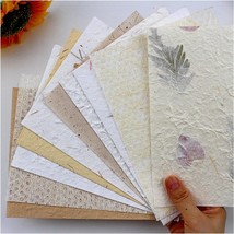 Textured Handmade Paper Sheets for Crafts A5 Thick Rough Mulberry Recycl... - $20.95