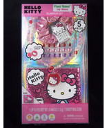 Hello Kitty 5 pc Glamour Set Lip Gloss necklace stick on gems bag scrunc... - £7.95 GBP