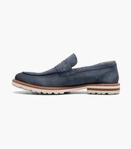Stacy Adams Hopkins Moc Toe Penny Slip-On Shoes Navy Suede 25708-415 image 5