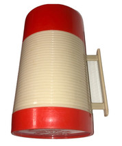 Aladdin Hy-Lo Vintage Tan Thermos W/ Red Accents &amp; Handle - $23.08