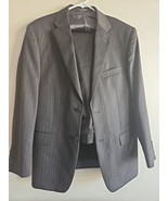 Jones New York Black Pinstripe 2 Piece Wool Suit Men Size 40R - Pants 34... - $102.84 CAD