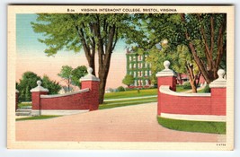 Virginia Intermont College Build Bristol Postcard Linen Vintage Unposted - $9.50