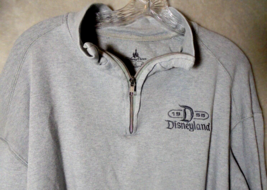 Disney Parks Original Disneyland 1955 Mens XL Sweatshirt 1/4 Zip Sweatshirt Gray - £17.50 GBP