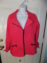 CHERYL NASH WINDRIDGE Melon Zlipper Closure Stretch Jacket Size M Women&#39;... - $92.92