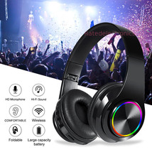 Wireless Headphones Super Bass Bluetooth Headsets Foldable Stereo Earphones Mic - £13.27 GBP