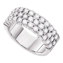 14k White Gold Round Diamond Band Wedding Anniversary Ring 1-1/2 Ctw - £1,796.67 GBP