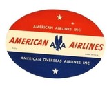 American Overseas Airlines Luggage Label / Baggage American Airlines  - $19.80