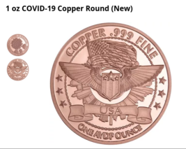 New 1oz Anti Bacterial Copper Brilliant Round Collectible Coin Covid-19 Molecule - £7.76 GBP