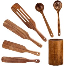 JINGYUN Wooden Spurtles Set. Slotted spatula Ladle colander for Stirring Mixing - £24.65 GBP