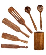 JINGYUN Wooden Spurtles Set. Slotted spatula Ladle colander for Stirring... - £17.03 GBP