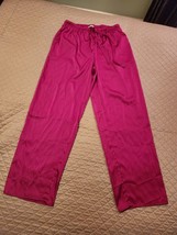 Ekouaer Silky Dark Pink Shimmer Satin Long PJ Pajama Sleep Lounge Pants~Sz M - £14.20 GBP