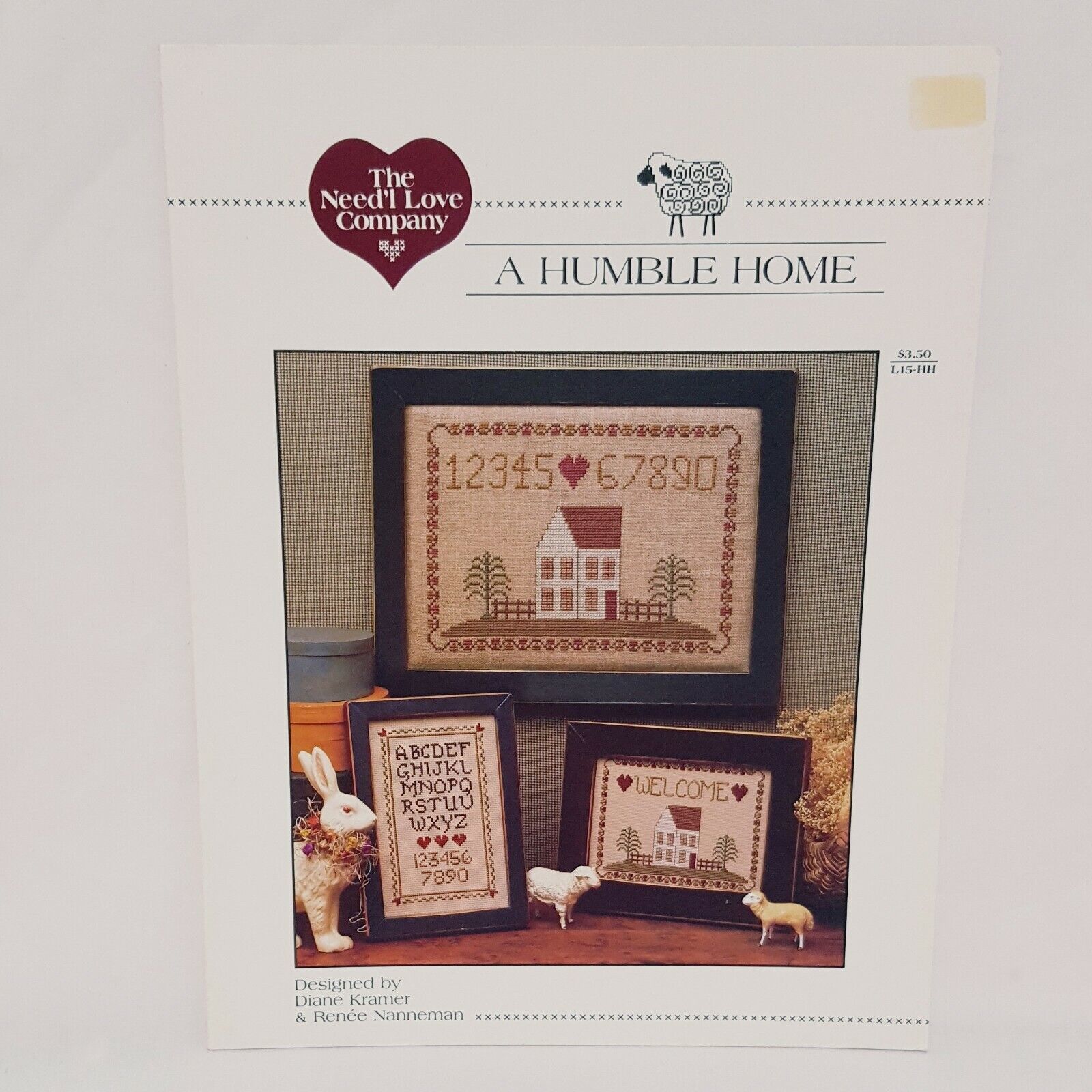 A Humble Home Cross Stitch Leaflet Diane Kramer Sampler The Need'l Love Company - $14.84