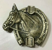 antique solid gilt bronze figural horse horseshoe cigarette cigar ashtray tray - £38.98 GBP