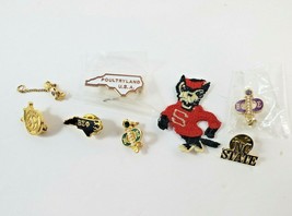 Estate Lot of Assorted Lapel Pins - 8 Pieces - NC State, Beta Sigma Phi Sorority - £16.81 GBP