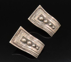PAT AREIAS 925 Silver - Vintage Graduated Beads Wavy Clip Earrings - EG12192 - £75.75 GBP