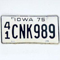 1975 United States Iowa Hancock County Passenger License Plate 41 CNK989 - $18.80