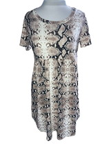 Jodifl short sleeve baby doll drop waist snake print spandex mini dress ... - $32.76