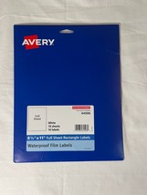 Avery 8 1/2&quot; x 11&quot; Full Sheet Rectangle Labels 8pcs - e244 - €4,44 EUR