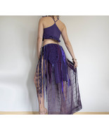 Red tribal belt skirt, long split skirt, ren fair costume, fire goddes s... - $190.64 CAD