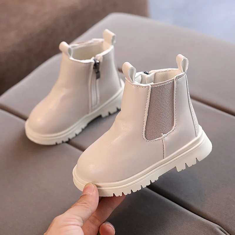 Children Short Boots 2024 Winter New Boys Girls Vintage Eng Style Baby Ankle Boo - £153.19 GBP