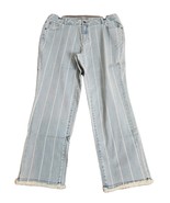 NWOT Peace Love World Womens Size 14 Mia Striped Cropped Blue Jean A3449... - $549.74 MXN