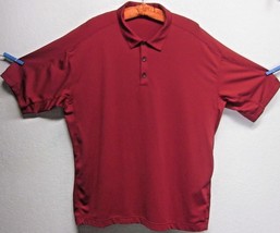 NIKE GOLF FIT DRY COMFORT MENS (XL) RED POLYESTER SHORT SLEEVE POLO,RUGB... - £14.39 GBP