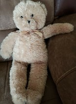 Vintage Teddy Bear ~ 20&quot; Tall ~ Stuffed Teddy Bear w/Ribbon Scarf &amp; Bead... - £17.65 GBP