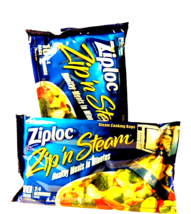 2 x Ziploc Zip &#39;N Steam Cooking Bag Medium 20 Bags Discontinued - $747.13 MXN