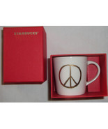 Starbucks Gold Peace Sign Mini Mug 2015 3 oz Espresso  In Box Limited Ed... - £11.98 GBP