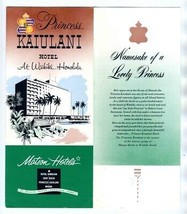 Matson Hotels Brochure &amp; Rate Schedule 1956 Princess Kaiulani at Waikiki Hawaii - £58.36 GBP