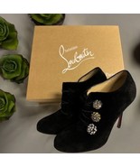 Christian Louboutin Black Suede Bijoux Booties High heels Pumps EU Size ... - $593.01