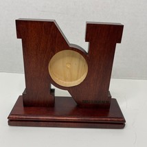 Nebraska Huskers Wooden Desk Clock Logo Frame Picture Display NCAA Colle... - $9.38