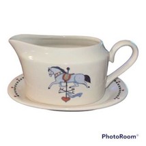 Vintage Gravy Boat &amp; Under-plate Windy Hill Susan Winget Weathervane Horse - £18.48 GBP