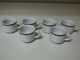 Suisse Langenthal 6oz. Espresso Cups Set of 6 Cups Red White &amp; Gold - £28.42 GBP