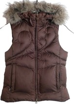 Columba Women S Brown Fur Lining Hood Titanium Goose Down Puffer Full Zi... - £50.64 GBP