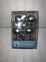 Christmas Ornaments Balls 60mm Silver Christmas Tree Decorative 12 - £8.41 GBP