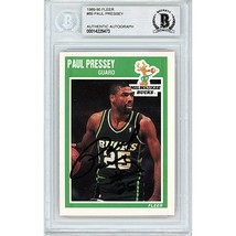 Paul Pressey Milwaukee Bucks Auto 1989 Fleer Basketball Signed Card Beckett Slab - £77.13 GBP