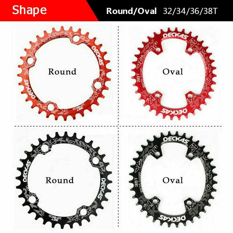 DECKAS 104bcd Chainring 32-52T Mountain Bike Round/Oval Chainwheel Narrow MTB Sp - £98.16 GBP