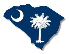 South Carolina State Shaped Flag SC Car Truck Window Bumper Vinyl Sticker Decal - £3.18 GBP