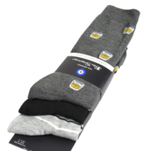 Ben Sherman Men&#39;s Dress Socks Cocktail Striped 3 Pairs Gray Black Combo ... - $15.00