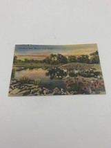 Vintage lithograph postcard Woodland Park Mineral Wells Texas 1940s Linen - £3.98 GBP