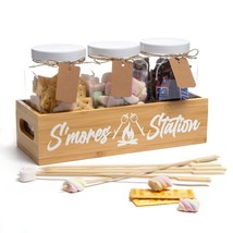 Smores Kit For Fire Pit - Smores Caddy With Jar &amp; Smores Sticks For Smores Maker - £43.27 GBP